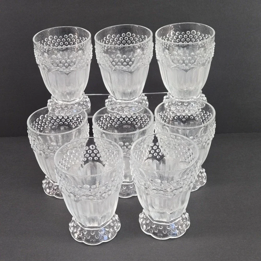 Set of 8‎ Gorham Emily's Attic Clear Crystal Double Old Fashioned Glasses